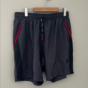 Spyder Gray and Red Athletic Shorts Lightweight Design